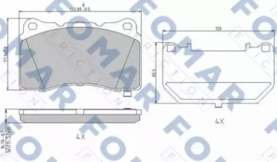 FOMAR FRICTION fo996481 -  Комплект тормозных колодок, дисковый тормоз